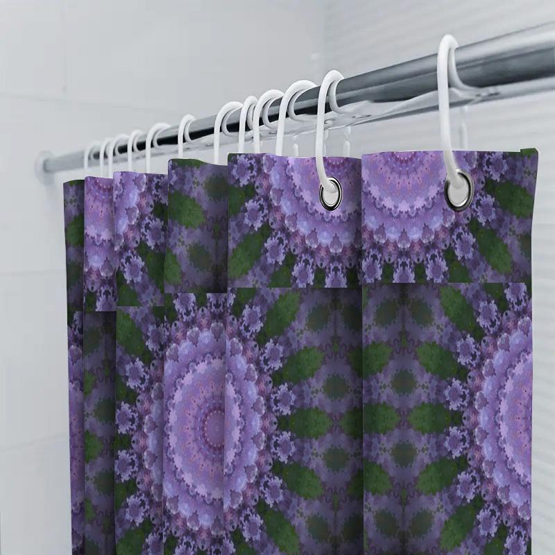 Purple Mandala Shower Curtain: Floral Bath Decor Home Decoration Wall Art Print for Bathroom 72 x 78 inches (183cmx200cm)