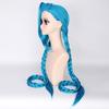 Jinx Cosplay Wig Blue Double Braid Free Wig Cap Super Long Blue Braiding Hair Women 'S Cosplay Wig