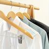 10pcs Solid Wood Hangers with Clips for Shirts T-Shirts Suits Coats and Wardrobe Use