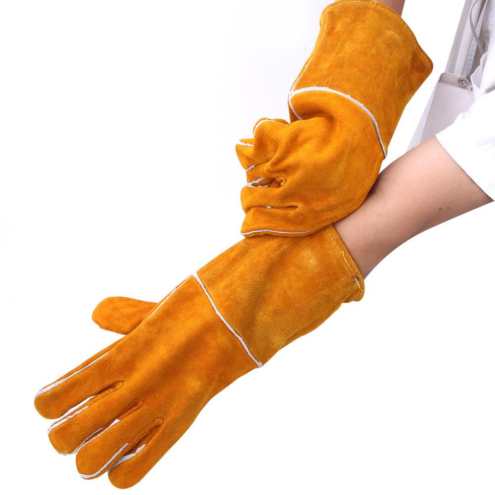 

1 пара сварочных перчаток, безопасные, прочные, из коровьей кожи, для сварщика, рабочие, ручной инструмент, аксессуары