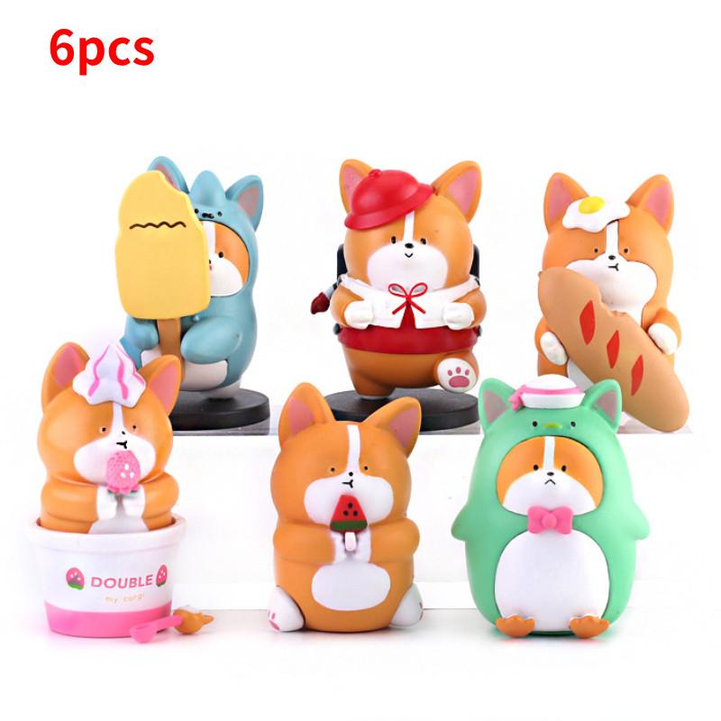 Fun Shiba Inu Corgi Figurine Playful Pvc Design For Desk And Car Accessories