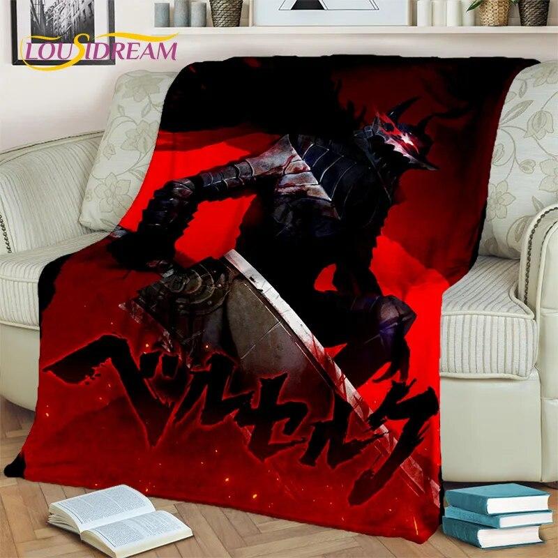 

3D-аніме Calssic Berserk Cartoon HD ковдра, м’яка ковдра для дому, спальні, ліжка, дивана, пікніка, подорожей, офісної ковдри, дитячої 75cm x 90cm