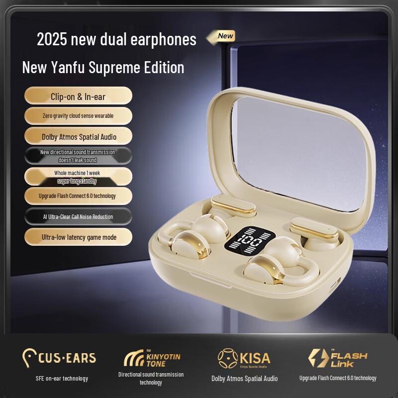 

LISM Wireless Ear Clip Bone Conduction Bluetooth Earbuds