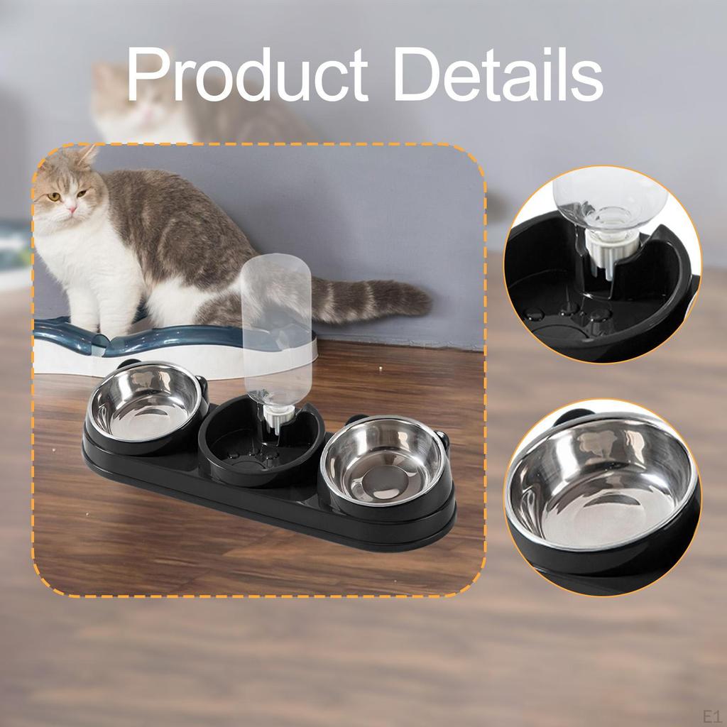 Bowl, Pet Food And Water Tilted At 15°, 3 In 1, for Wet Dry Food, Feeder Hamster, ,