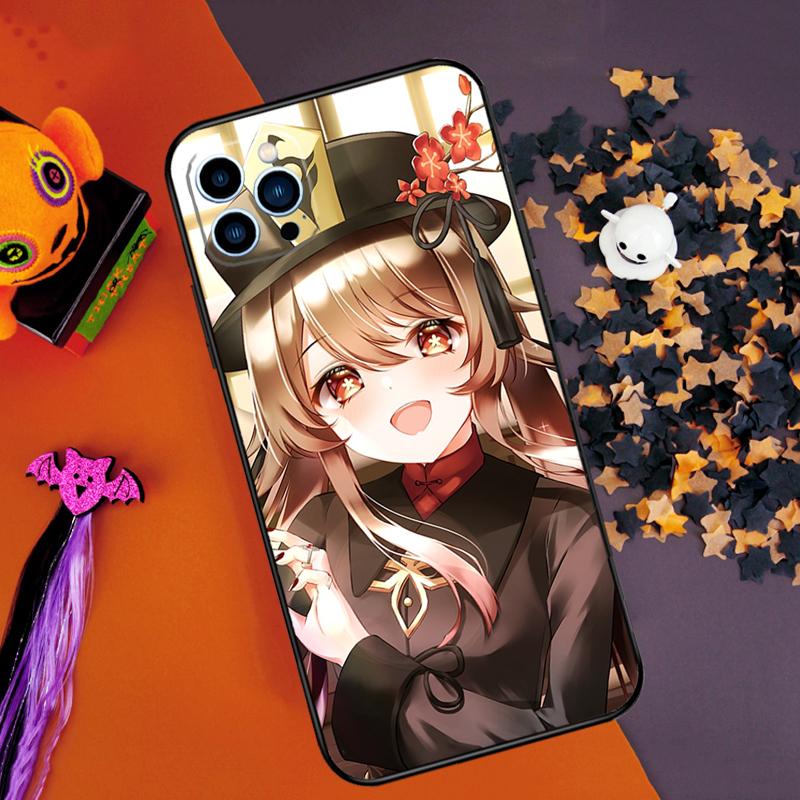 Genshin Impact Hu Tao Bumper Case For iPhone 16 15 14 Pro Max 11 12 13 Pro Max Mini XR 15 16 Plus 16e Phone Cover