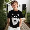 Children's Husky Print Cotton Stylish Short Sleeve Top