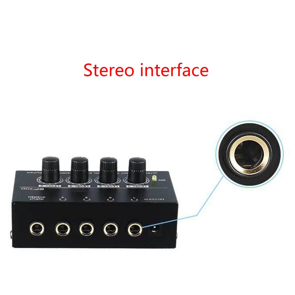 Mini Headphone Amplifier HA400 Ultra-Compact Stereo Audio Amplifier Earphone Amp for Music 4 Channels