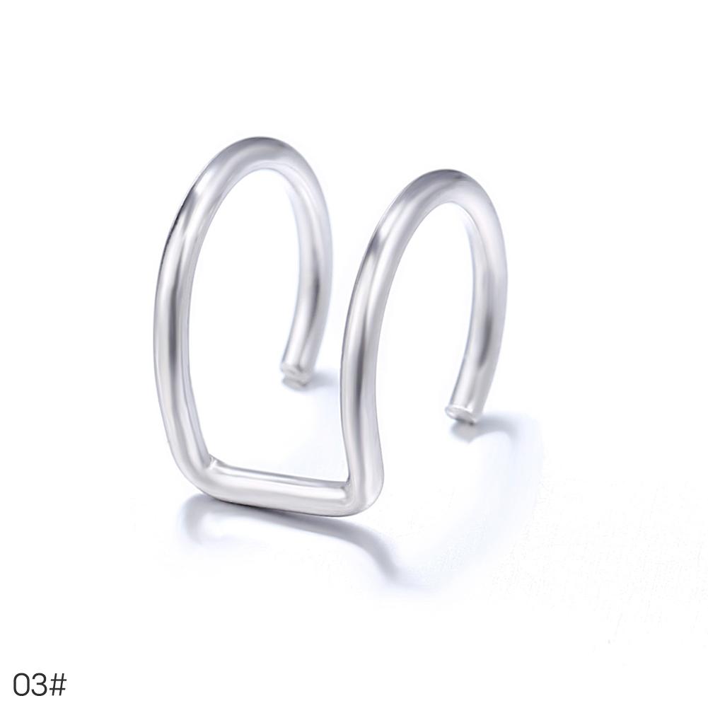 Hollow Creative Ear Nail Earring Colorful No Pierced Ear Invisible Earclips Clamp Fashion Women Jewelry