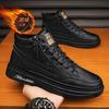 Herrenschuhe 2025 neue Winter Samt warm zwei Baumwollschuhe High-Top kleine weiße flache Schuhe lässige Herren Sport Trendschuhe
