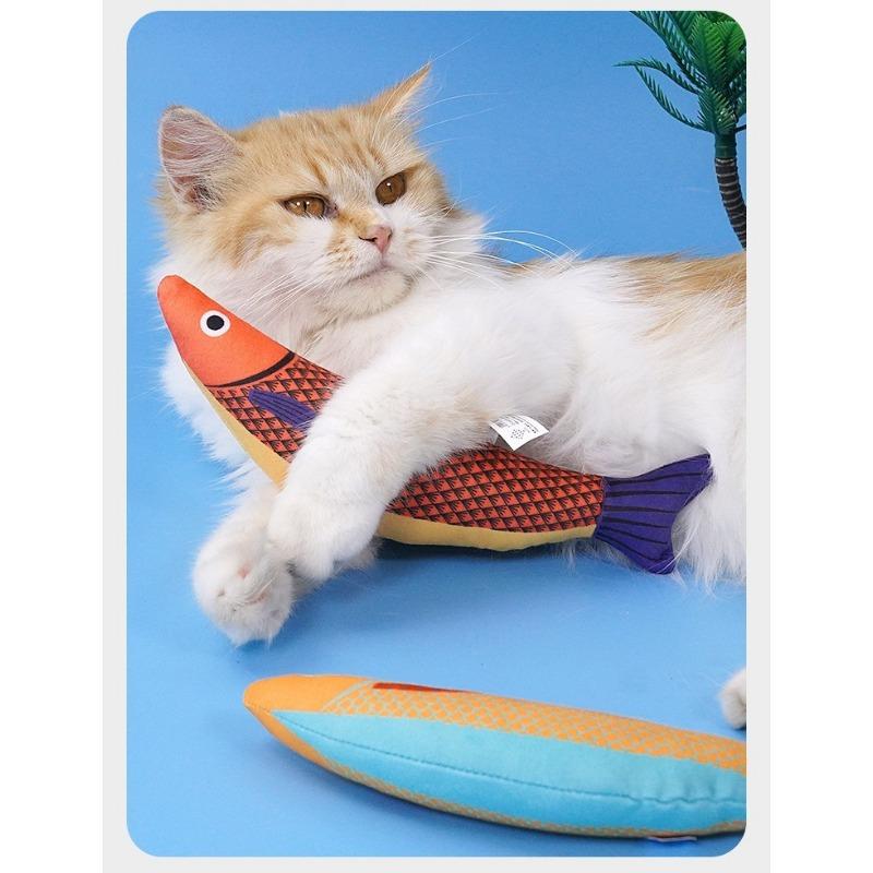 Cute Simulation Catnip Fish Bite Resistant Self Entertaining Cat Chew Toy