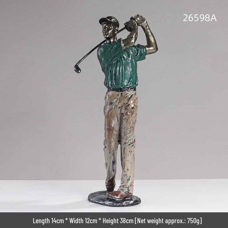 Golf Sports Person Resin Ornament for Living Room or Office Decor