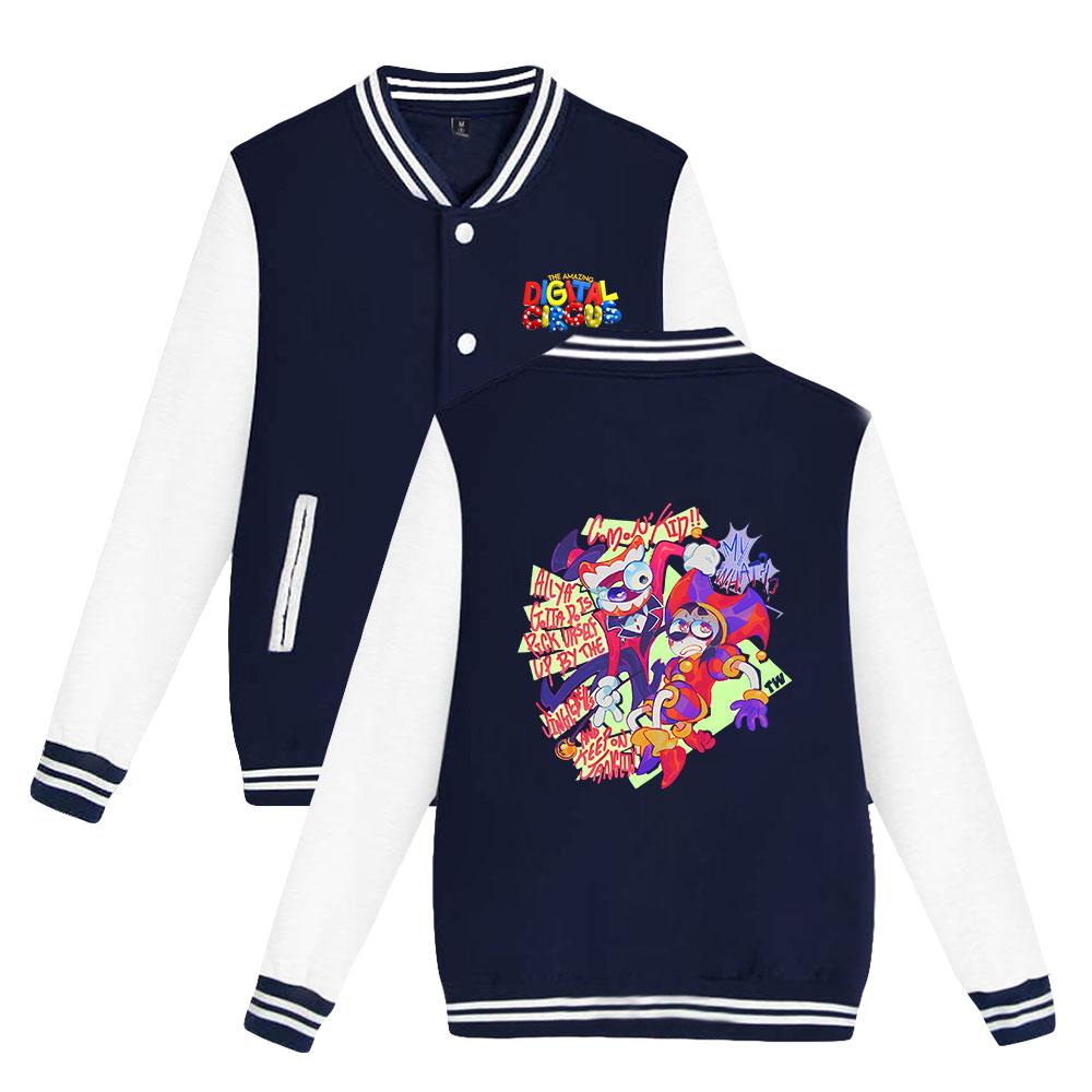 The Amazing Digital Circus Anime Printed Baseball Sweatshirt Women Men Outdoor Sport Jackets