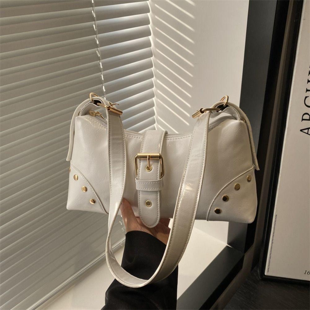 Designer Rivet Shoulder Bag Y2k Spicy Girl Handbag New Buckle Armpit Bag Women