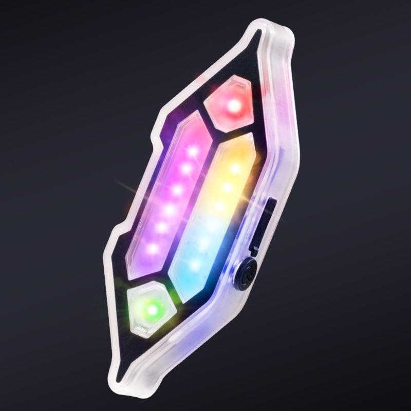 LED Lights for Motorcycle Bicycles 14 LED Adhesive Waterproof Flashing Lights Hazard Warning Light