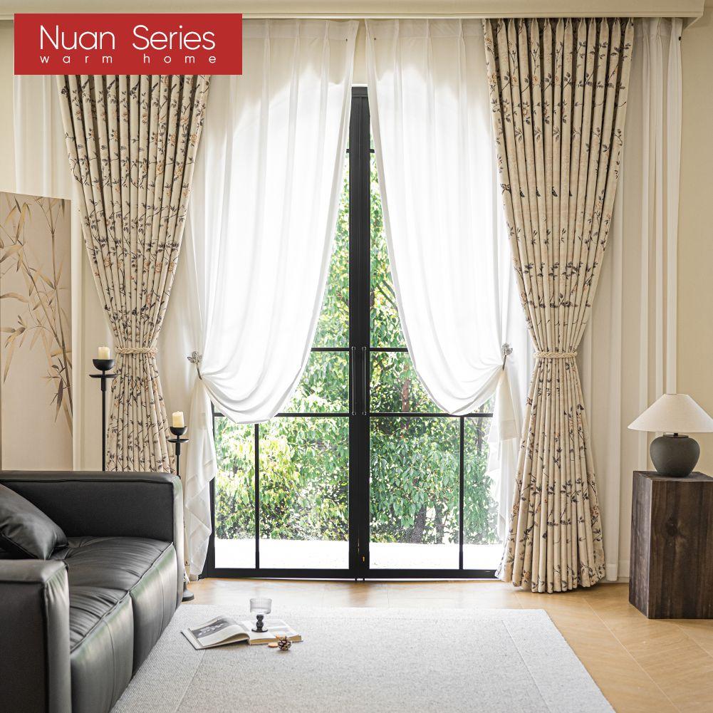 1PC Nuan Series Rural Style Retro Thick Curtains High-precision Printed Blackout Curtains for Bedroom Living Room Window for Home Decor