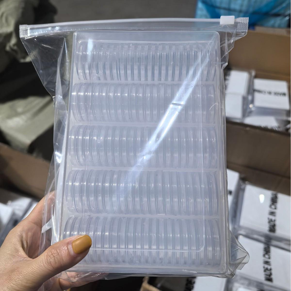 

100 капсул для монет с вкладышами для монет 30 мм - Коробки для защиты и хранения памятных монет