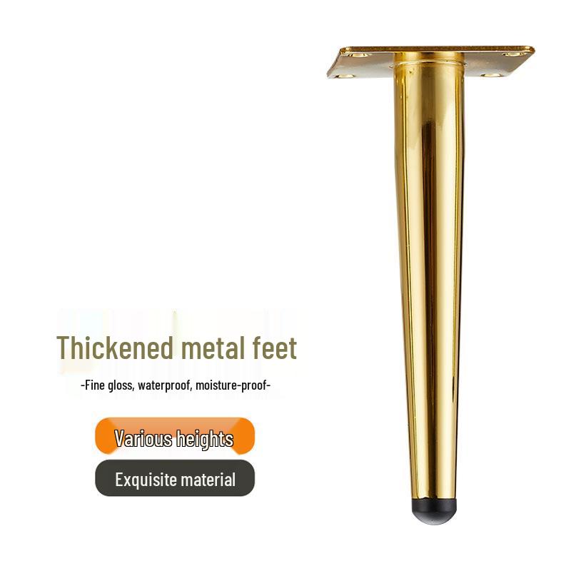 Minimalist Black & Gold Metal Furniture Legs - Straight/Inclined Cone for Sofas, Cabinets, TV Stands, Coffee Tables