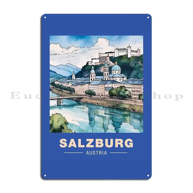 Salzburg Austria Metal Signs Pub Printed Wall Decor Pub Club Tin Sign Poster 20x30cm(7.8x11.8inch)