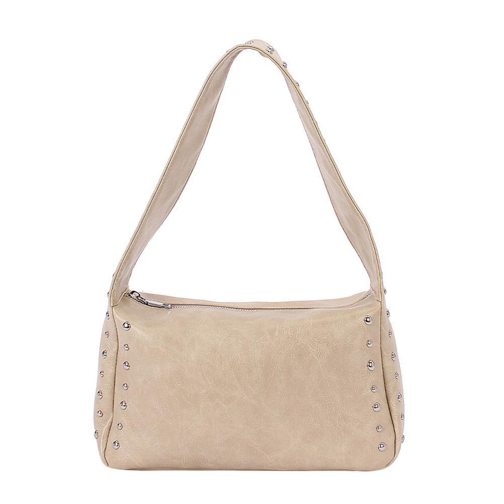 Retro Rivets Single-shoulder Bag Fashion Large Capacity Women's Hand-held Underarm Pouch Dumplings Wrapped Commuting Bag