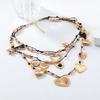 Gold Heart Pendant Necklace Multi Layered Neckchain for Women Adjustable Length Clavicle Chain Unique Valentine's Gift