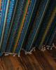 Yiman Qiyun Bohemian Striped Yellow Cotton-Linen Kitchen Curtain, Semi-Light-Blocking