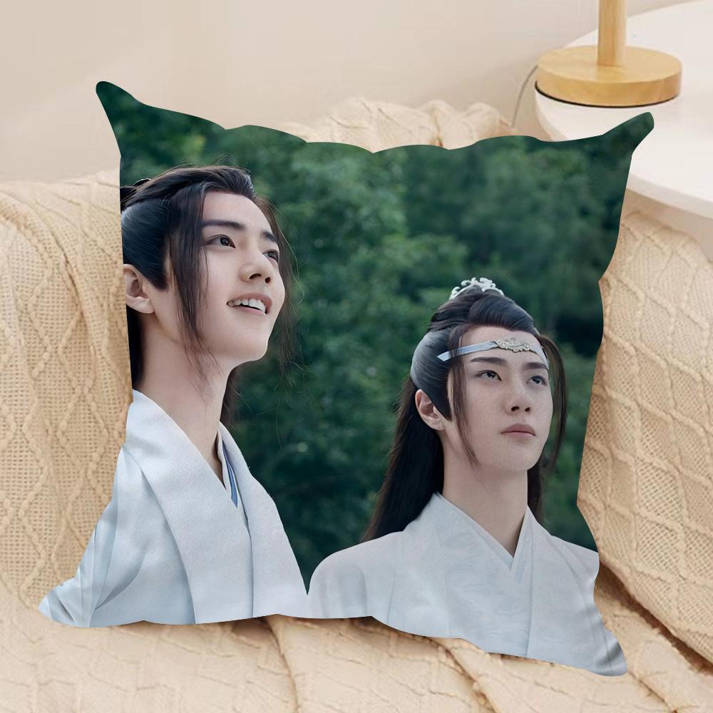 W-Wang Yibo Kissenbezug Weicher Plüschstoff Beidseitig Bedruckter Sofakissenbezug für Alle Jahreszeiten Heimdekoration Geschenk