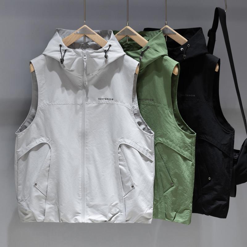 Unisex Lightweight Hooded Vest, Breathable Mesh Lined Casual Outdoor Gilet (M-2XL)