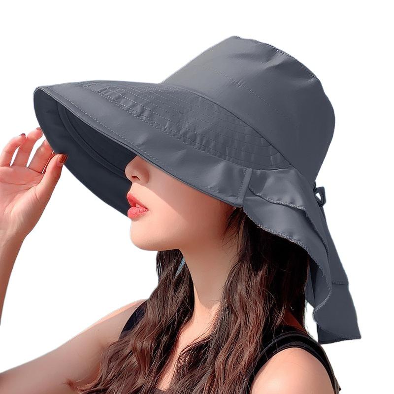 New Hat Women's Summer Neck Protection Sun Protection Sun Hat Travel Big Edge Bucket Hat Outdoor Cycling Sun Hat