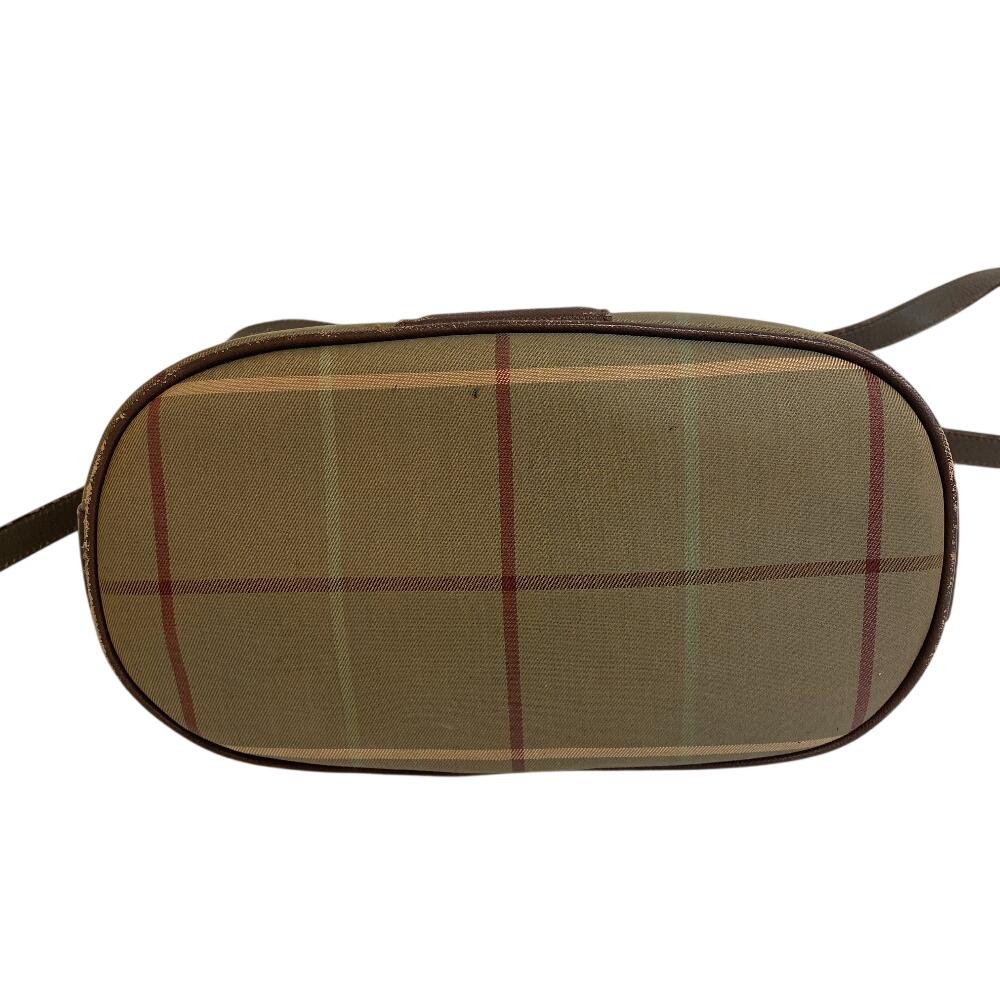 Burberrys purse Mega check canvas Shoulder Bag Khaki green canvas mens Used