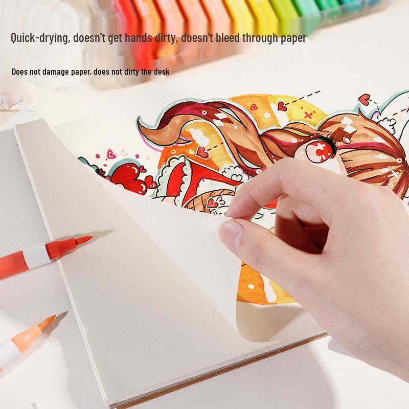 Non-Toxic Washable Watercolor Marker for Kids - Non-Bleed & Layerable