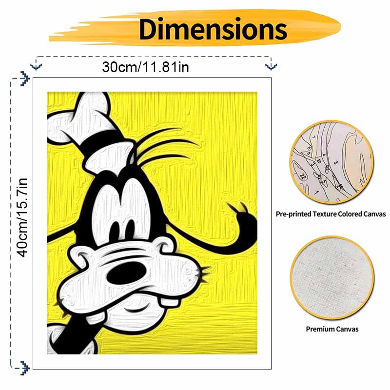 Disney Goofy Digital Oil Painting Diy Coloring Handpainted Handpainted Filling Home Decoration Gift Canvas Art Wall Decor Room Set