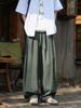 Japanese-Style Curved Blade Wide-Leg Trousers for Men, Spring/Autumn Season, Plus Size, Loose Fit, Straight Leg