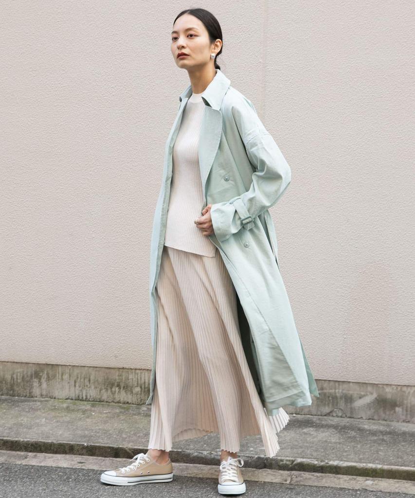 Sense of Place Volume Sleeve Trench One Women's Coat, AA14-27B001, L.GREEN