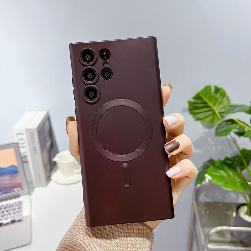 

Силіконовий захисний чохол з матовою магнітною присоскою для Samsung S23u, S24, Note20, A55 - дизайн проти падіння Samsung A56