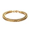 Vnox Stylish Men's Chain Bracelets,Stainless Steel 6.5MM-12.5MM Two-strand Wheat Link Wristband, Rock Punk Biker Male Jewelry