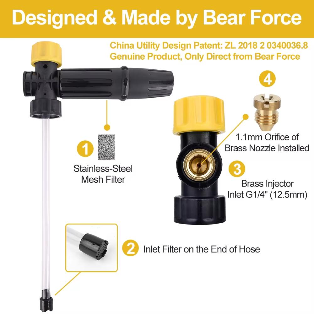 Pressure Washer Snow Foam Lance Foam Nozzle Foam Cannon Soap Gun for Ryobi Karcher Huter Makita High Pressure Cleaner