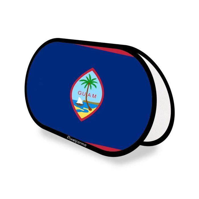 Drapeau Ovale - Guam - 70 x 120 cm - Polyester - Impression recto/verso - Pliable rétractable