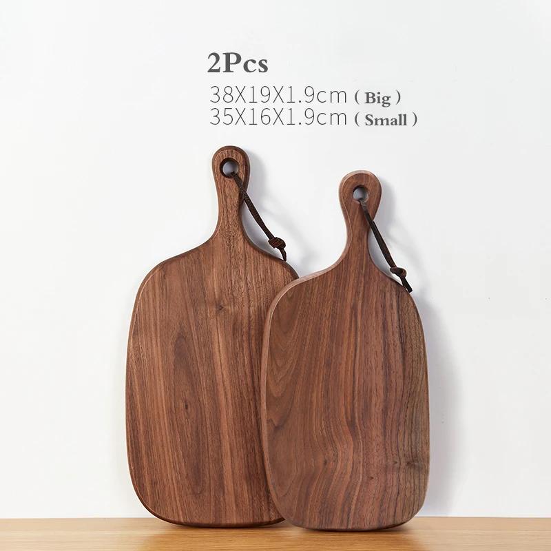 Japanese Wooden Pizza Plate Steak Wooden Tableware Bread Board Wood Tray Western Food Set Dinner Plates Solid Wood Steak Plate