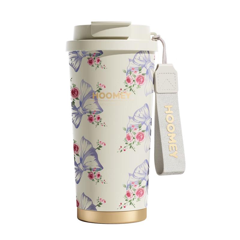 

HOOMEY Ceramic Lined Insulated Travel Mug with Straw - Gift Set