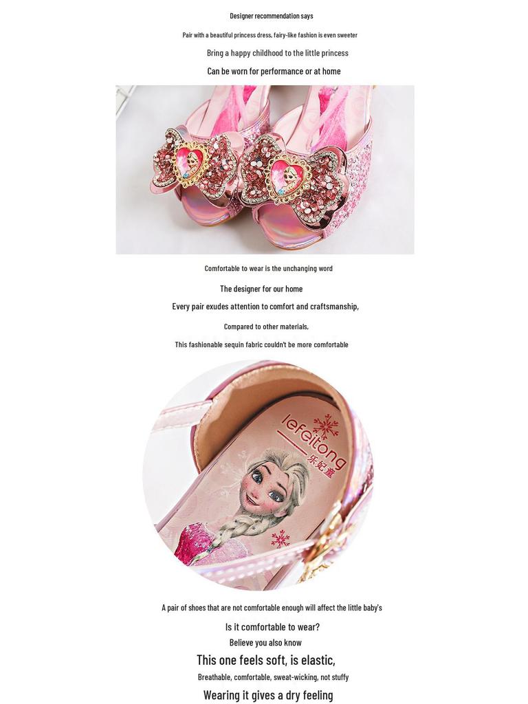 Toddler Girls' Summer Bowknot Princess High Heel Sandals