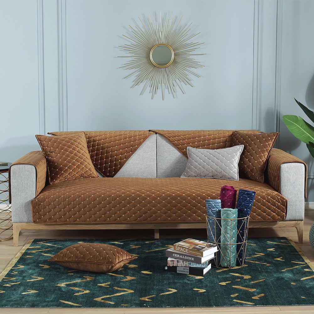 

Осенне-зимние супер мягкие и толстые бархатные стеганые диванные подушки из Нидерландов, простые однотонные чехлы для диванных подушек в скандинавском стиле 70*70