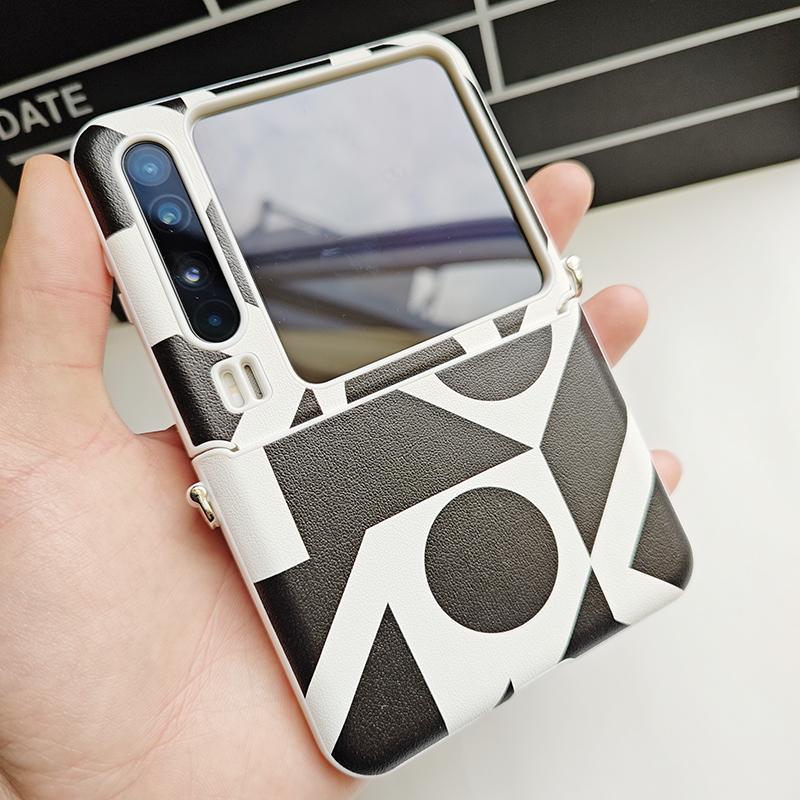 For Huawei Pura X Case Luxury PU Leather Skin Geometric patterns Protective Back Cover Case For Huawei pura x PuraX Phone Shell For Huawei Pura X чёрный