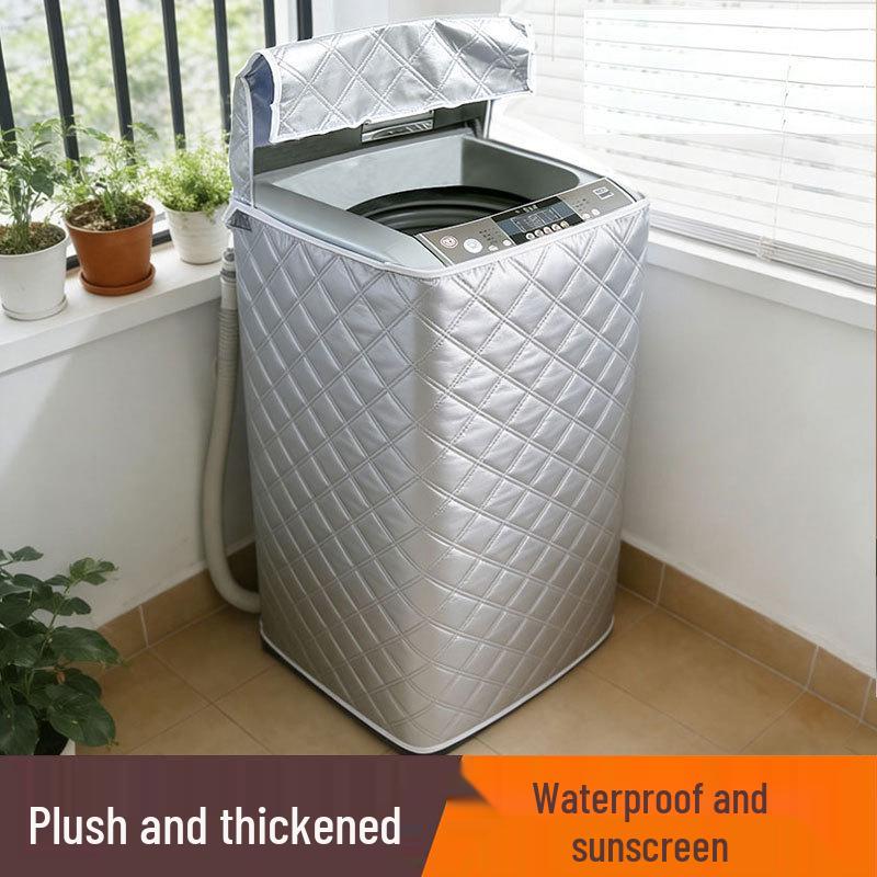 Washing Machine Sunshade Aluminum Foil Dust Cover - Waterproof & Insulated for Balcony Use