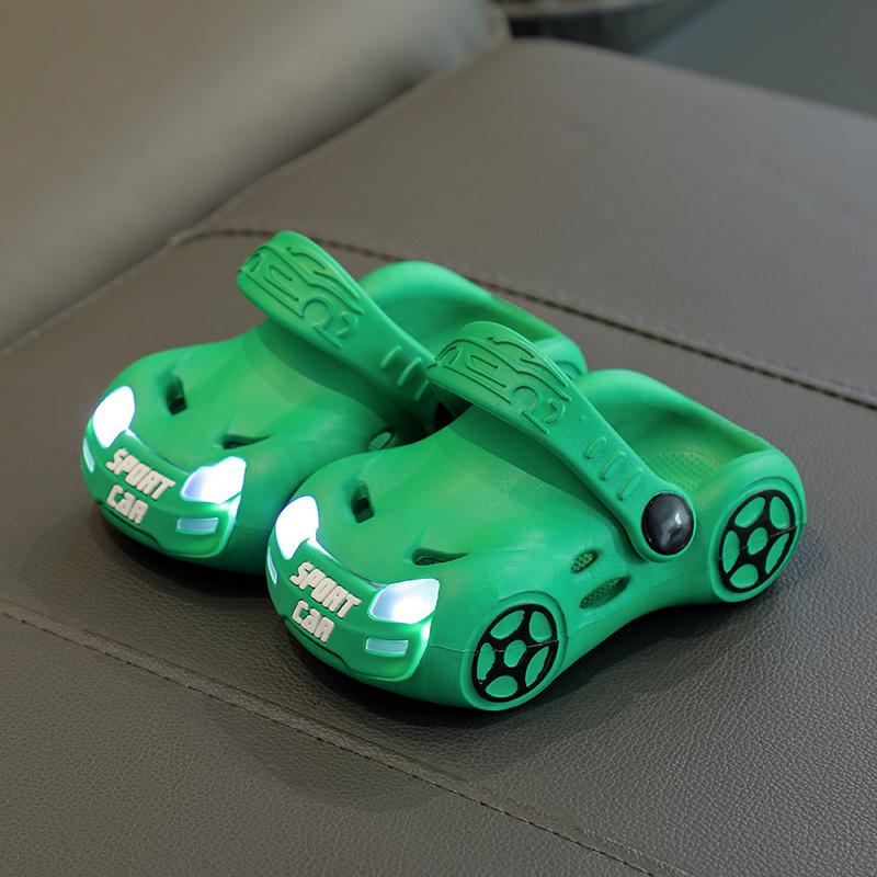 Children's Light-up Slippers, Car-shaped Sandals for Boys, Non-slip Soft-soled Kindergarten sandals2-8Lightweight
