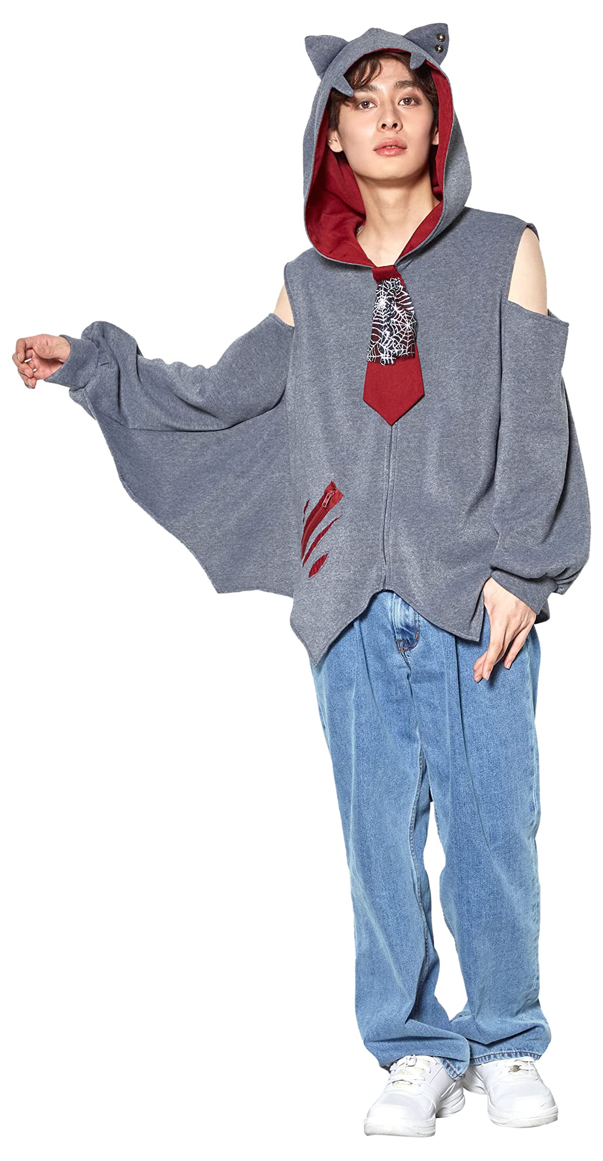 

Clearstone Fangle Cosplay Halloween Bat Hoodie Unisex Gray