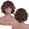 Bybrana Short Curly Hair Bangs Daily Wear Synthetic Hair Personality Wig
