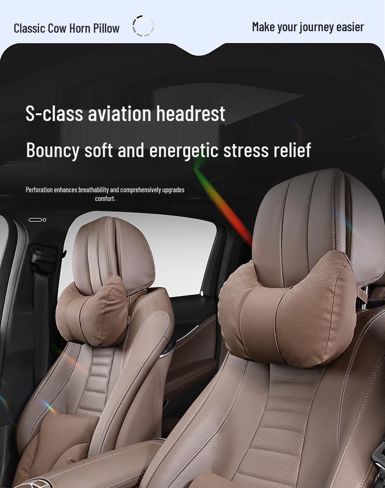 Ideal i6i8L Series Neck & Lumbar Support Pillow - Soft Car Interior Headrest for All Seasons