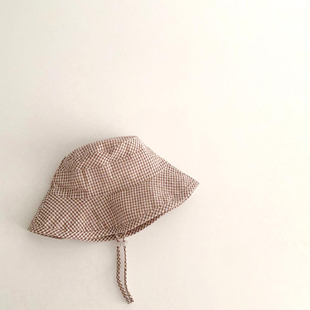 Wide Brim Summer Sun Hat for Baby Plaid Print Fisherman's Hat Children Cotton Bucket Cap for Boys Baby Girls SunHat Kids Bonnet