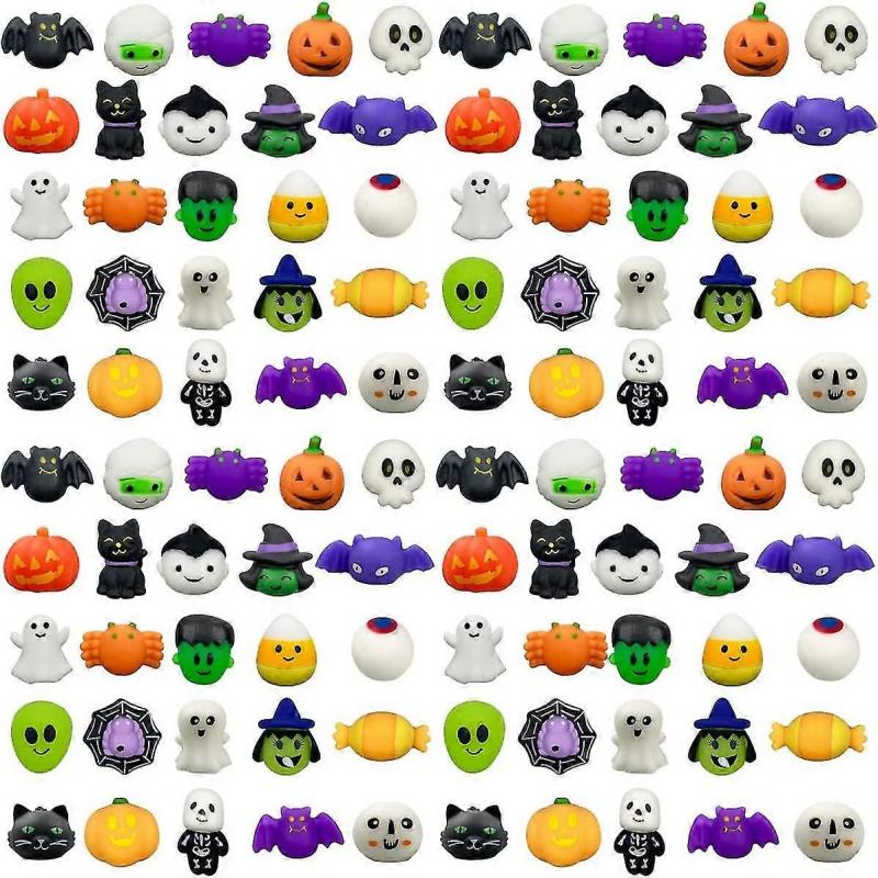 10 Pcs halloween mochi squishy toys halloween toys for kids halloween party favors halloween treat bags gifts squeeze toy