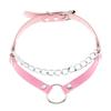 DIEZI Harajuku Bowknot Ball Heart Circel Rivet Flower Choker Necklace Torques Women Men Gothic Pink PU Leather Necklace Jewelry